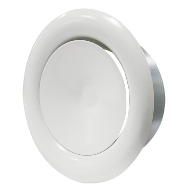 Анемостат приточно-вытяжной Era Pro регулируемый стальной с полимерным покрытием d100 мм белый