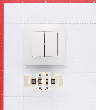 Выключатель Systeme Electric Blanca двухклавишный встраиваемый белый (BLNVS010501)