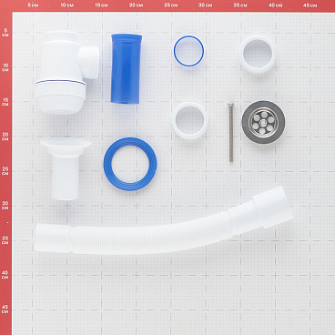 Сифон для раковины и мойки Wirquin Virplast 1 1/2х40 мм с выпуском d63 мм с соединением 40/50 мм (30980678)