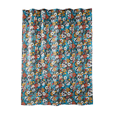 Штора для ванны Moroshka Los Muertos 1800х2000 мм полиэстер красная/синяя (T690-2)