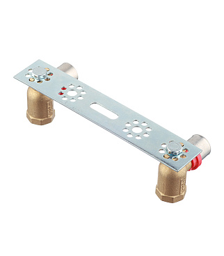 Планка монтажная Tiemme с двумя водорозетками 20(пресс) х 1/2 ВР(г)