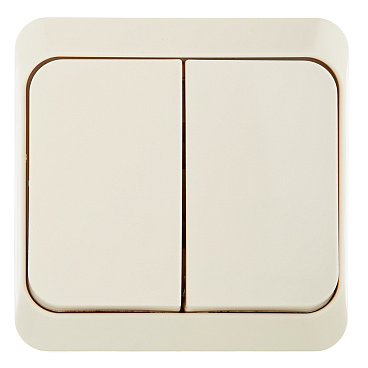 Выключатель Systeme Electric Этюд двухклавишный накладной кремовый с подсветкой (BA10-006K)