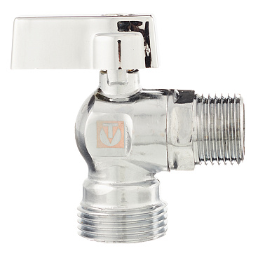 Кран шаровой латунный Valtec 3/4 НР(ш) х 1/2 НР(ш) к бытовой технике мини угловой (VT.392.N.05)