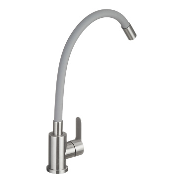 Смеситель для кухни Corsa Deco Vega Steel нержавеющая сталь/серый с гибким изливом однорычажный (966367)