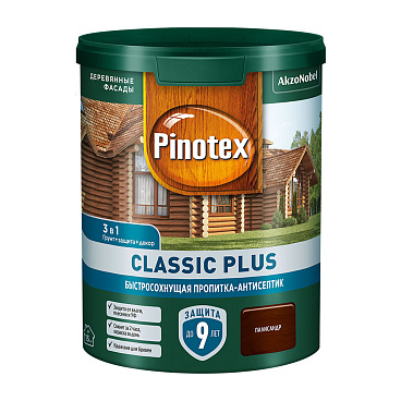 Антисептик Pinotex Classic Plus 3 в 1 декоративный для дерева палисандр 0,9 л