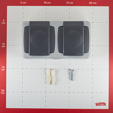 Розетка Makel накладная серая с крышкой (36064201)