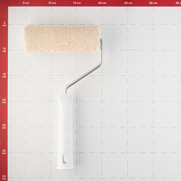 Валик натуральный мех 140 мм d42 мм ворс 12 мм для алкидной основы с ручкой