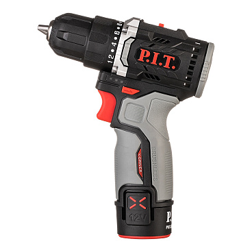 Дрель-шуруповерт аккумуляторная бесщеточная P.I.T. PBM12K-10B/2 12 В 1,5 Ач Li-Ion 2 АКБ и ЗУ