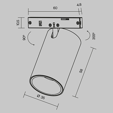 Трековый светильник Technical TR187-1-5W3K-M-B