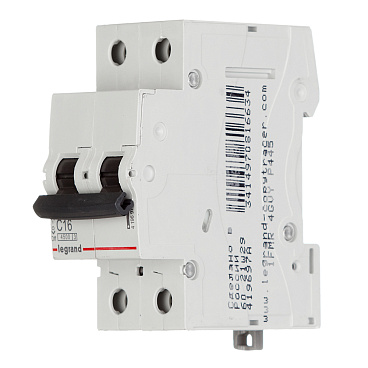 Автоматический выключатель модульный Legrand RX3 2P 16А тип C 4,5 кА 230/400 В (419697)