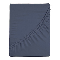 Простыня на резинке 180х200х25 см перкаль синяя Василиса Idea
