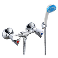 Смеситель для душа без излива РМС SL хром с лейкой двухвентильный (SL119-003)