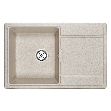 Мойка для кухни Granula 78х50х20 см врезная с крылом с сифоном кварц пирит