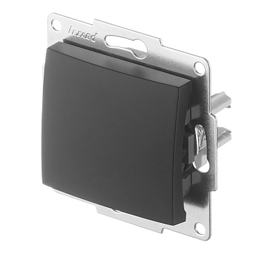 Выключатель Lezard Karina одноклавишный встраиваемый черный бархат (707-4288-100)