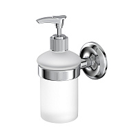 Дозатор для мыла Fora Drop с держателем стекло матовый/металл хром (FOR-DP021)
