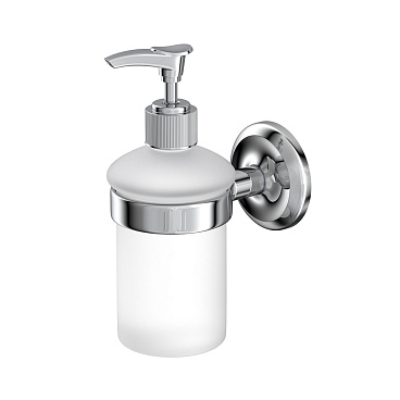 Дозатор для мыла Fora Drop с держателем стекло матовый/металл хром (FOR-DP021)