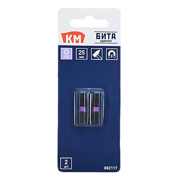 Бита КМ (882117) PZ2 магнитная 25 мм ударная (2 шт.)