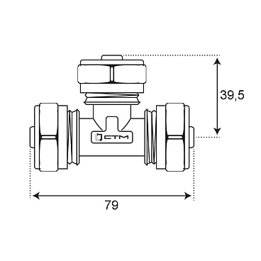 Тройник 26 обж(ц) х 26 обж(ц) х 26 обж(ц)