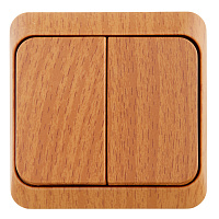 Выключатель Systeme Electric Этюд двухклавишный накладной бук с подсветкой (BA10-006T)