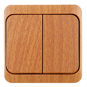 Выключатель Systeme Electric Этюд двухклавишный накладной бук с подсветкой (BA10-006T)