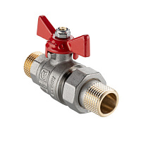 Кран шаровой латунный Valtec Base-ГОСТ 1/2 НР(ш) х 1/2 НР(ш) бабочка со сгоном прямой (VT.226S.N.04)