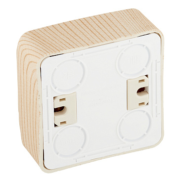 Выключатель Systeme Electric Этюд двухклавишный накладной сосна с подсветкой (BA10-006D)