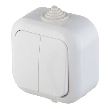 Выключатель Svet двухклавишный накладной белый (0601-00031)