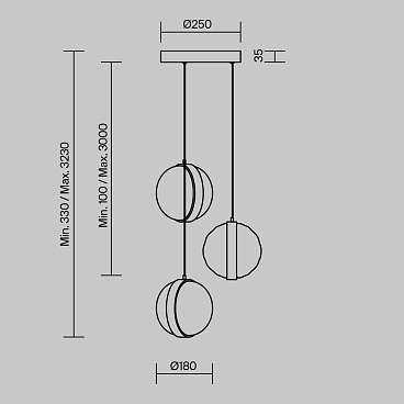 Подвесной светильник Maytoni MOD379PL-L17B3K
