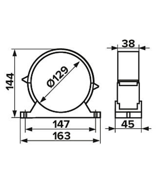 Держатель для круглых воздуховодов Era с уплотнителем пластиковый d125 мм