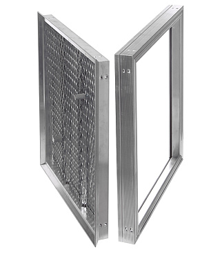 Люк ревизионный под плитку напольный Практика Барьер алюминиевый 600х600 мм скрытый