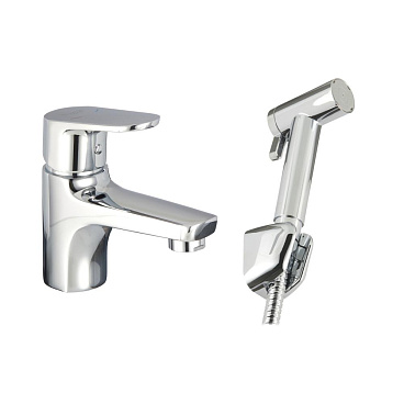 Смеситель для раковины с гигиеническим душем двухрежимным Corsa Deco CX однорычажный хром (FBCXH)