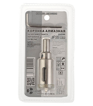 Коронка алмазная Trio-Diamond (400022) по керамограниту d22 мм
