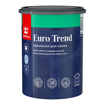 Краска моющаяся Tikkurila/Tikkivala Euro Trend база A белая 0,9 л