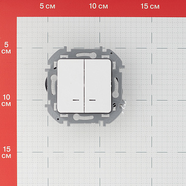 Выключатель Legrand Inspiria двухклавишный встраиваемый белый с подсветкой (673630)