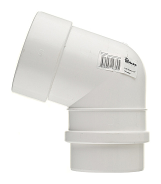 Колено трубы Docke Lux пластиковое d100 мм 72° пломбир RAL 9003