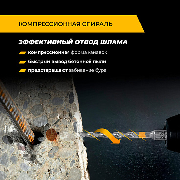 Бур SDS-plus Rage Furious Quadro-X 10х400х460 мм по железобетону (567046)