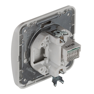 Розетка компьютерная Makel Mimoza встраиваемая белая RJ45 (12035)