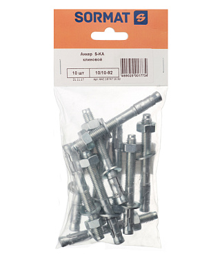 Анкер клиновой Sormat S-KA для бетона 10х92/10 мм (10 шт.)