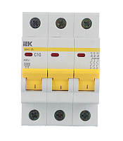 Автоматический выключатель модульный IEK Karat ВА 47-29 3P 10А тип C 4,5 кА 400 В (MVA20-3-010-C)