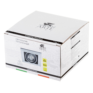 Спот потолочный встраиваемый Arte Lamp Cardani Piccolo GU10 50 Вт 1 кв.м черный IP20 (A5941PL-1BK)