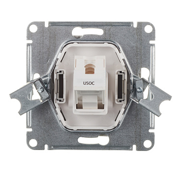 Розетка телефонная Systeme Electric AtlasDesign встраиваемая алюминий RJ11 (ATN000381)