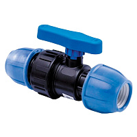 Кран шаровой ПНД Lammin компрессионный 63х63 мм