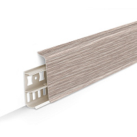 Плинтус ПВХ напольный Деконика 70 мм дуб латте 2200 мм Г-профиль с кабель-каналом