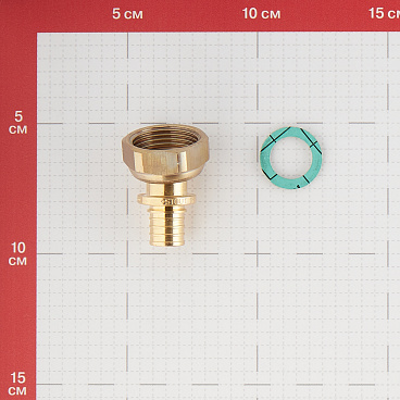Соединитель прямой Stout 16 мм х 3/4 ВР(г) с накидной гайкой латунный (SFA-0019-001634)