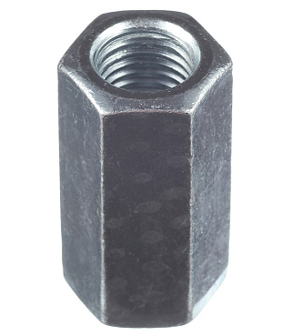 Гайка соединительная оцинкованная М20 х60 мм DIN 6334 (1 шт.)