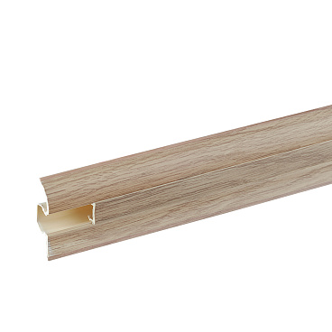 Плинтус ПВХ напольный Winart 47 мм королевский белый 2500 мм S-профиль с кабель-каналом