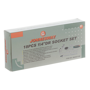 Набор торцевых головок с трещоткой Jonnesway 1/4" (S04H2118S) (18 шт.)