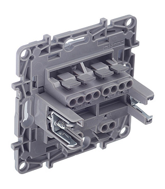 Переключатель Legrand Etika двухклавишный встраиваемый алюминий (672412)