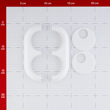 Отражатель декоративный двойной MCH d20 мм с эксцентриковой накладкой белый пластиковый (KB2000-20KIT)