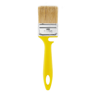 Кисть плоская искусственная щетина пластиковая ручка Wenzo Pro 50х12 мм для эмалей и лаков на водной основе